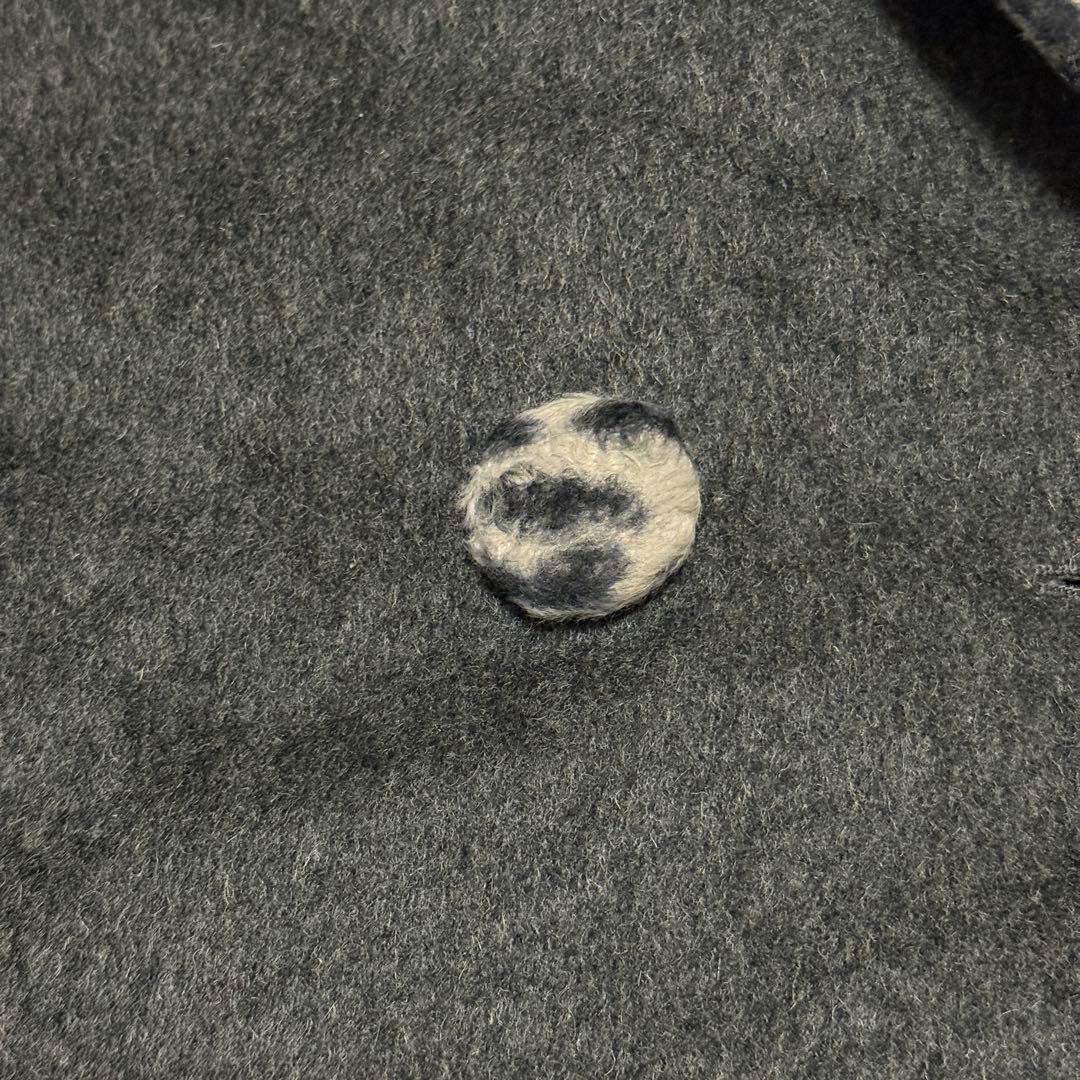 フェンディ　ウールチェスターコート　40 L レオパード　ダブル　ダークグレー