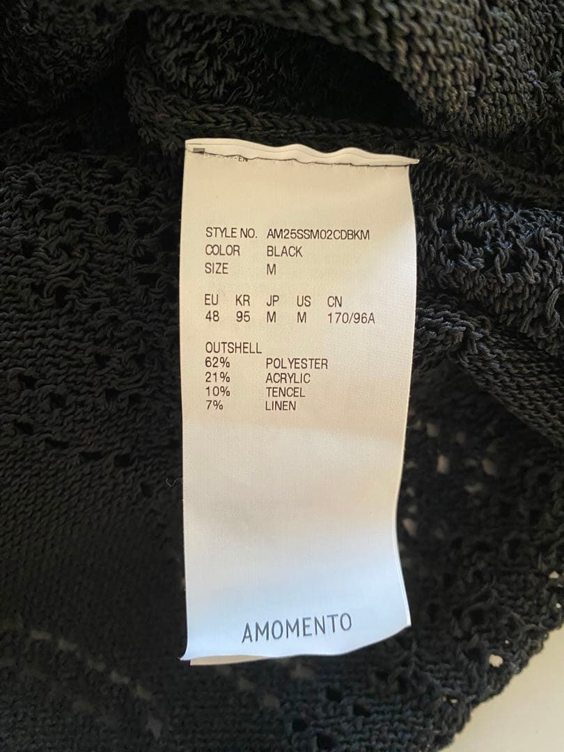 トップス 25ss AMOMENTO CROCHET ZIP-UP CARDIGAN