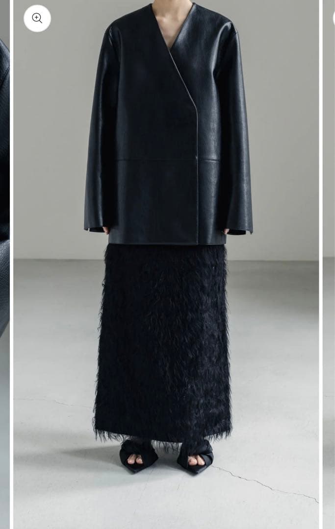 NEAU Collarless Leather Jacket レザー　ジャケット