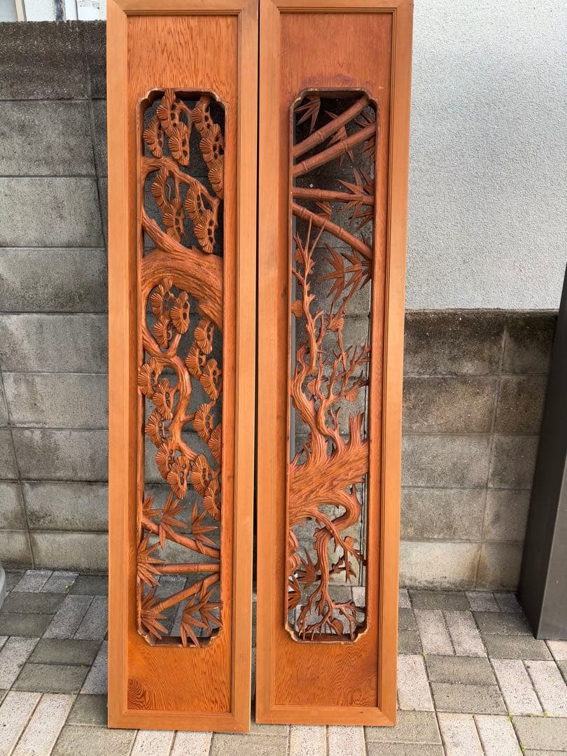 欄間　2枚セット　らんま　昭和レトロ