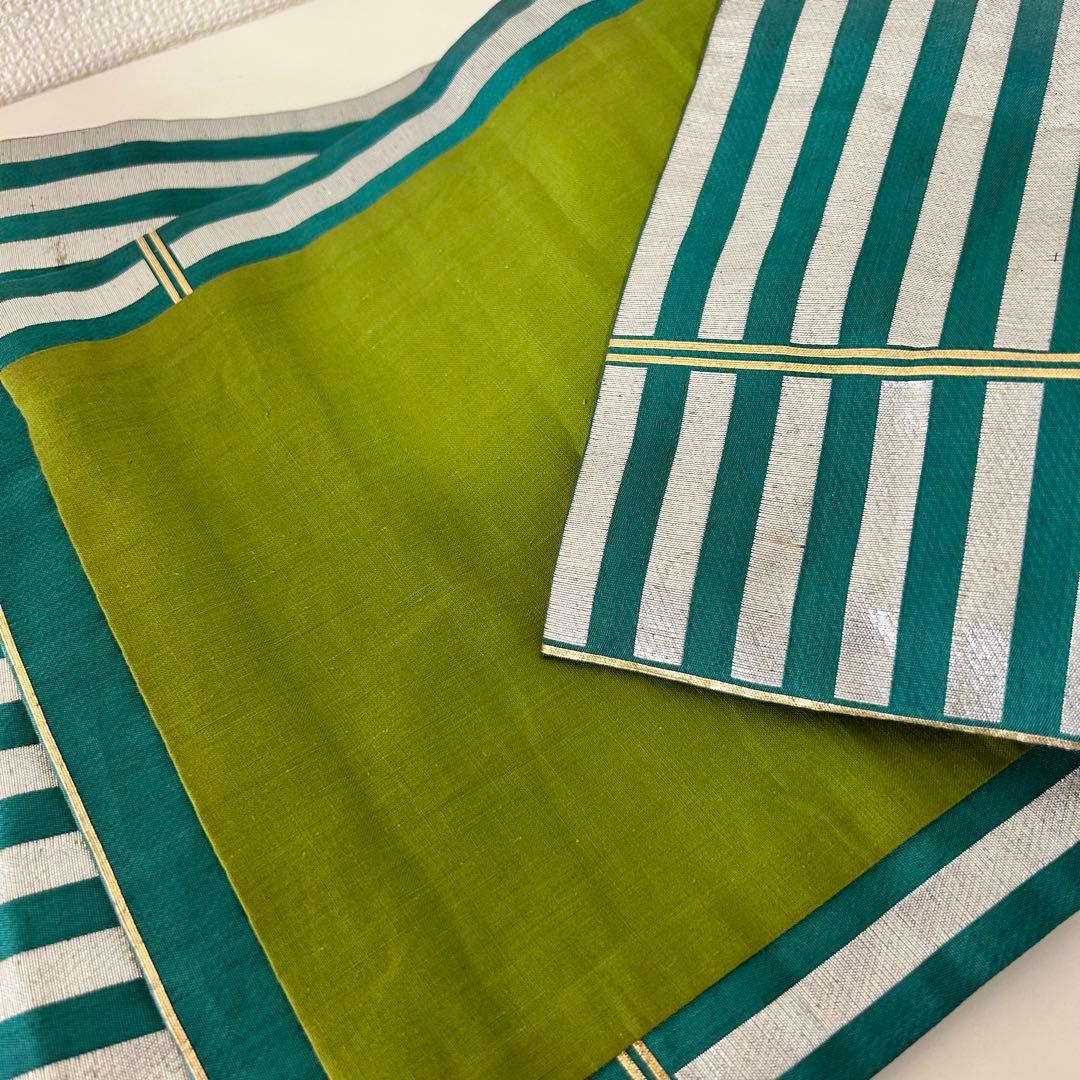 着物　七五三　7歳　女の子　13点　フルセット　オレンジ　グレージュ　格子　花文