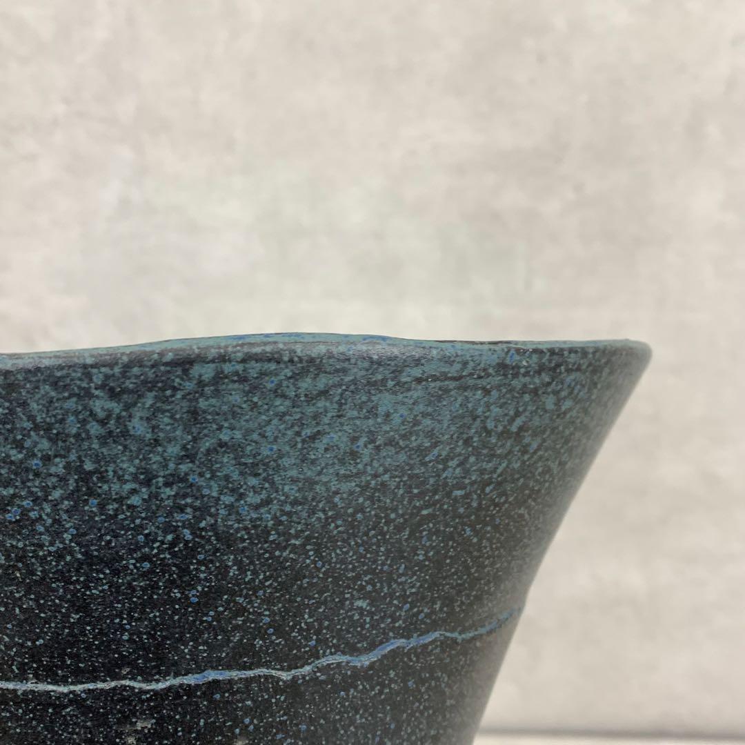 花器 延美 高さ約20cm 池坊 灰青色 生花 立花 華道 フラワーベース