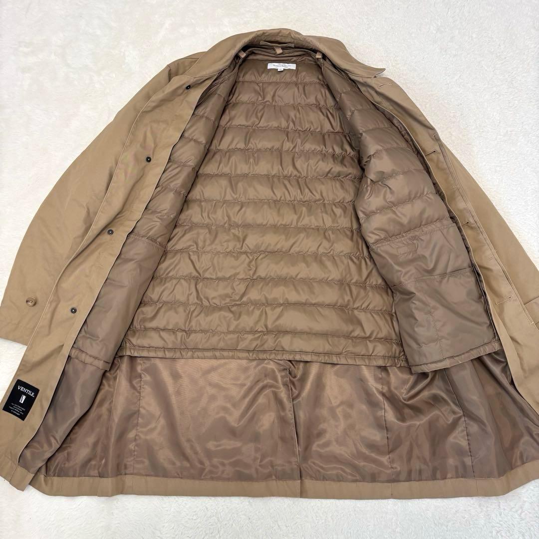 【美品 XL】ユナイテッドアローズ ダウンライナー ステンカラーコート ベージュ