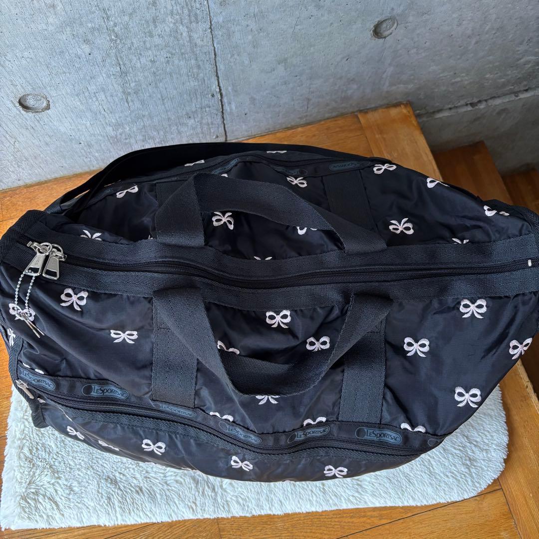 【美品】レスポートサック ボストンバッグ 大容量2way リボン　ショルダー