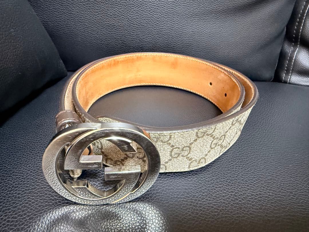 GUCCI グッチ GG柄 ベルト シルバーバックル
