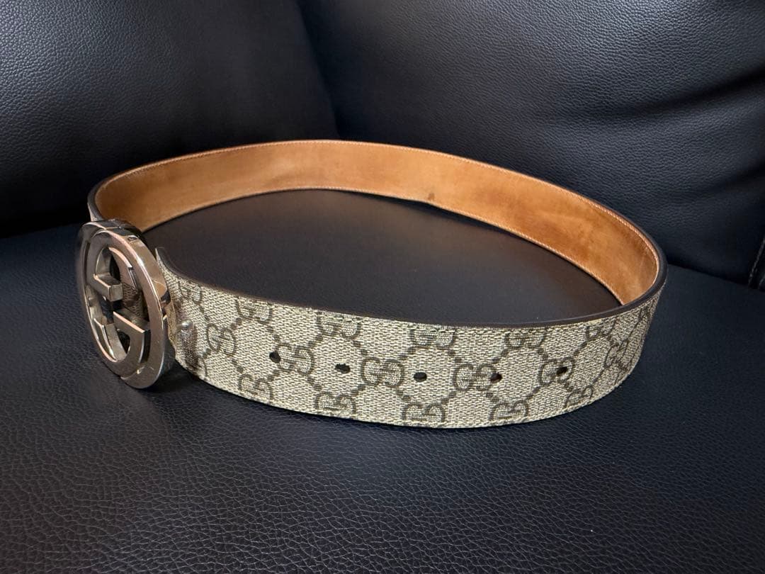 GUCCI グッチ GG柄 ベルト シルバーバックル