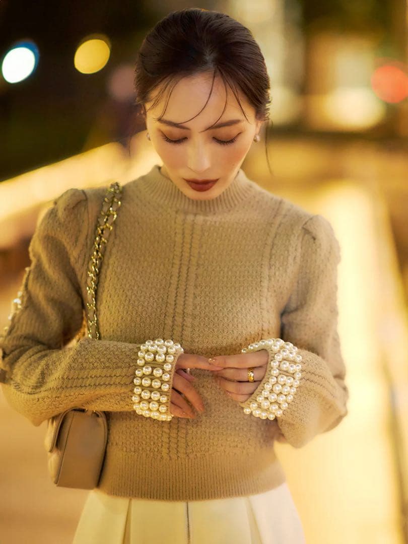 美品❤️ánuans パールニットトップス