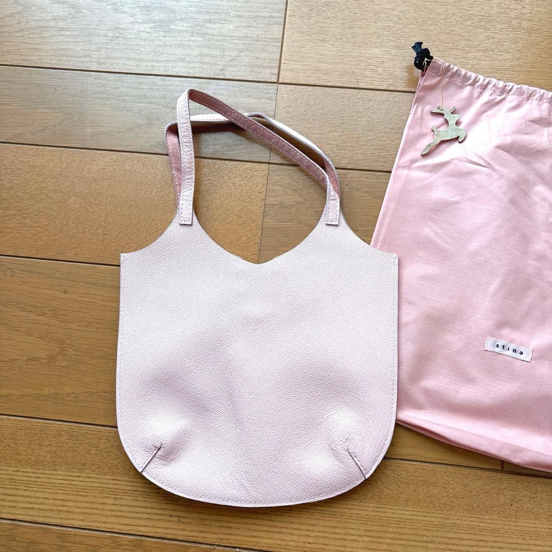 stina×MANOUTILコラボ ruban sac / pink ミニバッグ