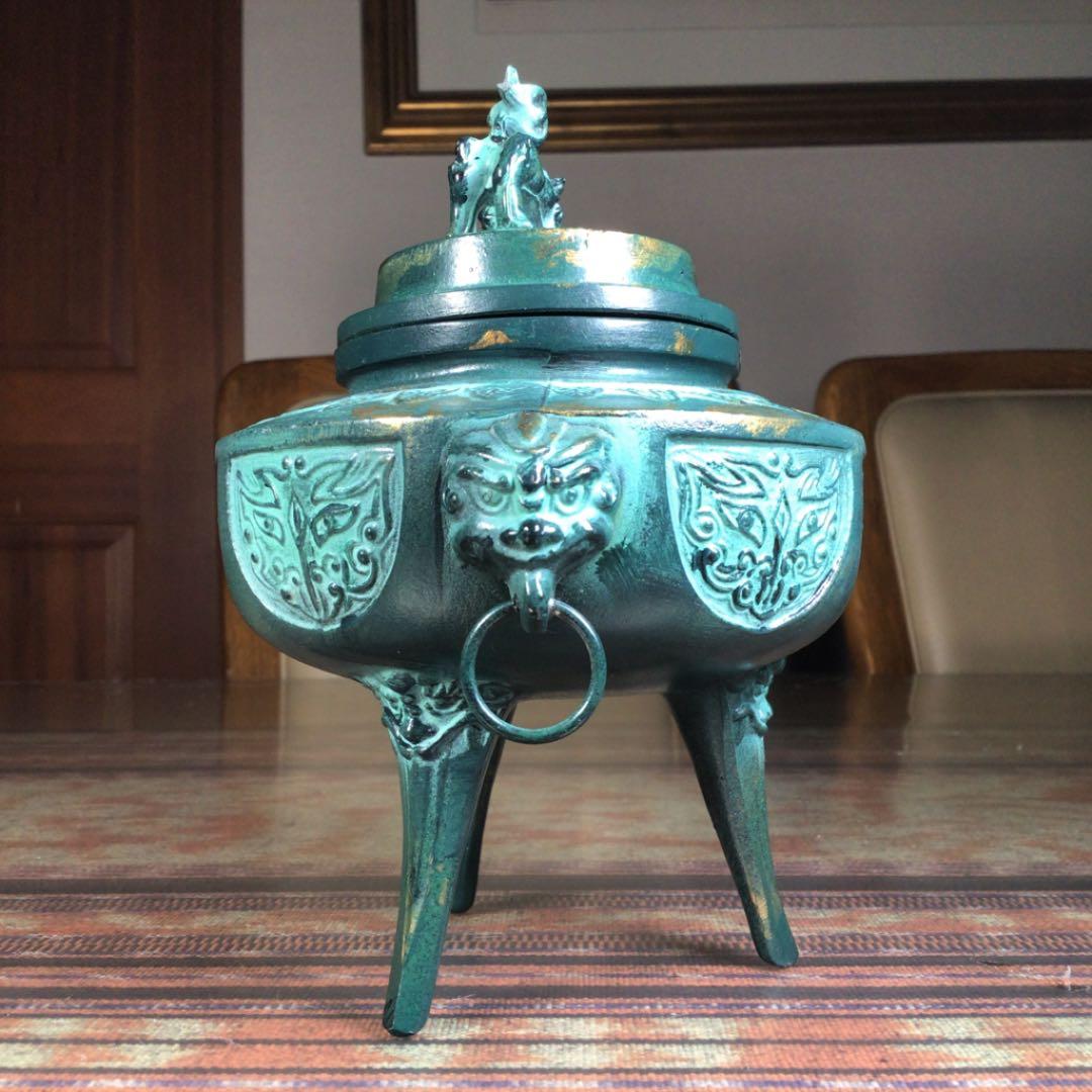 『冬うー特価』　村田宏　『駒型　菖蒲地紋』　青銅　香炉