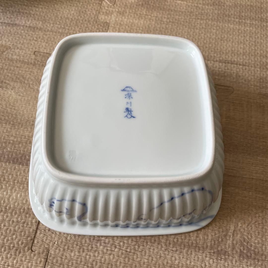 深川製磁 ブルーワイナリー和皿2枚　パスタ皿　角鉢　貝型皿　セット