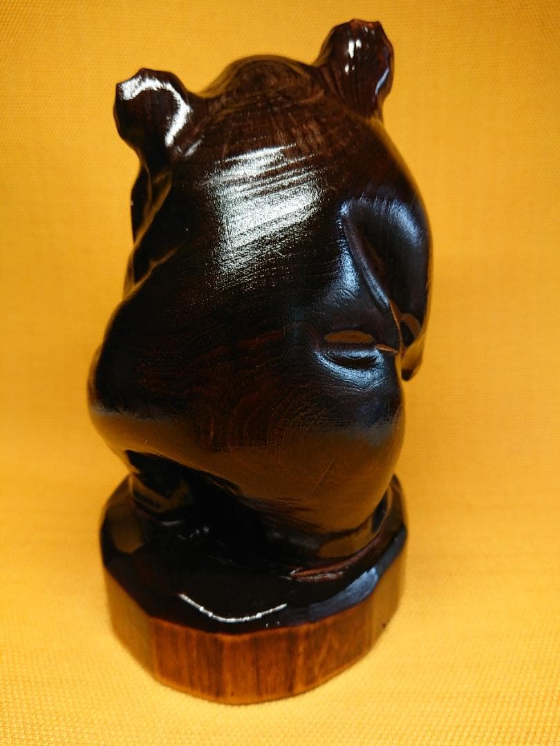 くま　熊　木彫　オブジェ　置物　インテリア　工芸品　美術品　A3071