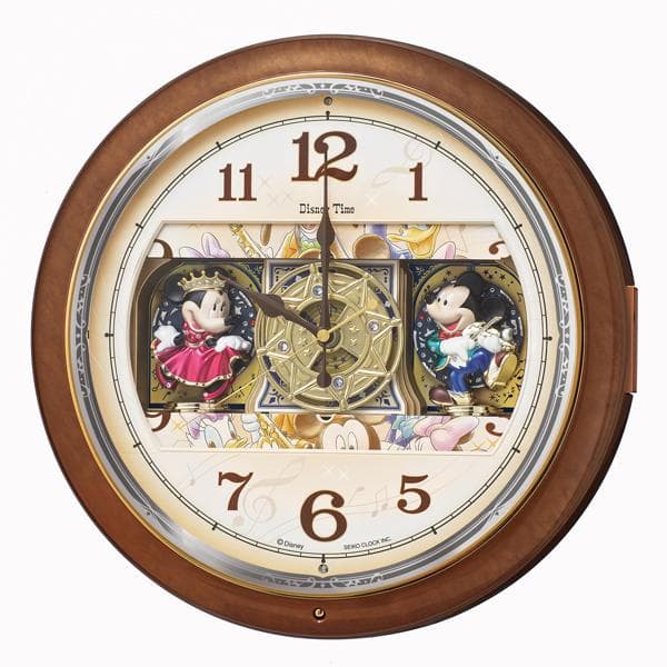 訳あり品　セイコー製　ディズニー　からくり電波掛時計