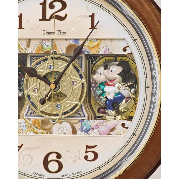 訳あり品　セイコー製　ディズニー　からくり電波掛時計