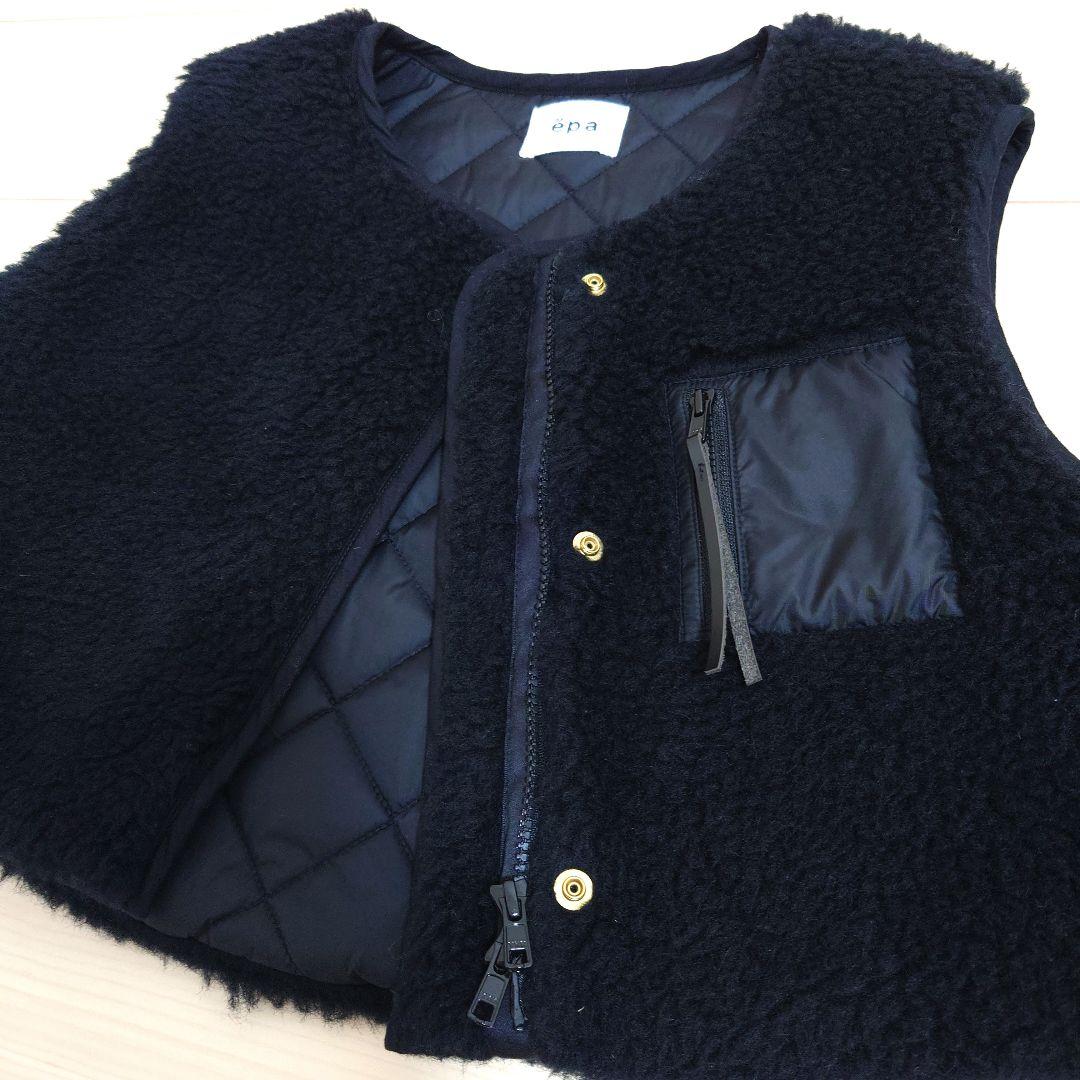 epa エパ　リバーシブルショートベスト　ブラック