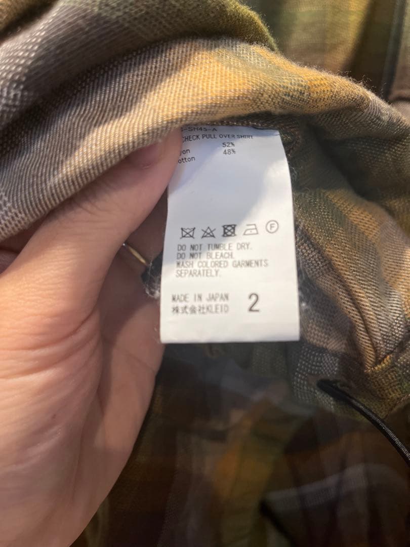 ス*ロ様 アンセルム R/C CHECK PULL OVER SHIRT シャツ