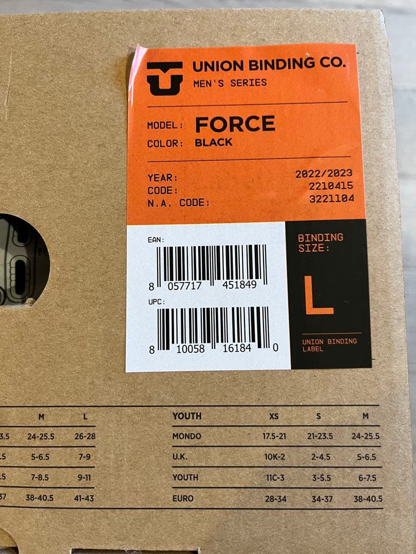 UNION FORCEスノーボードビンディング ブラック　Lサイズ