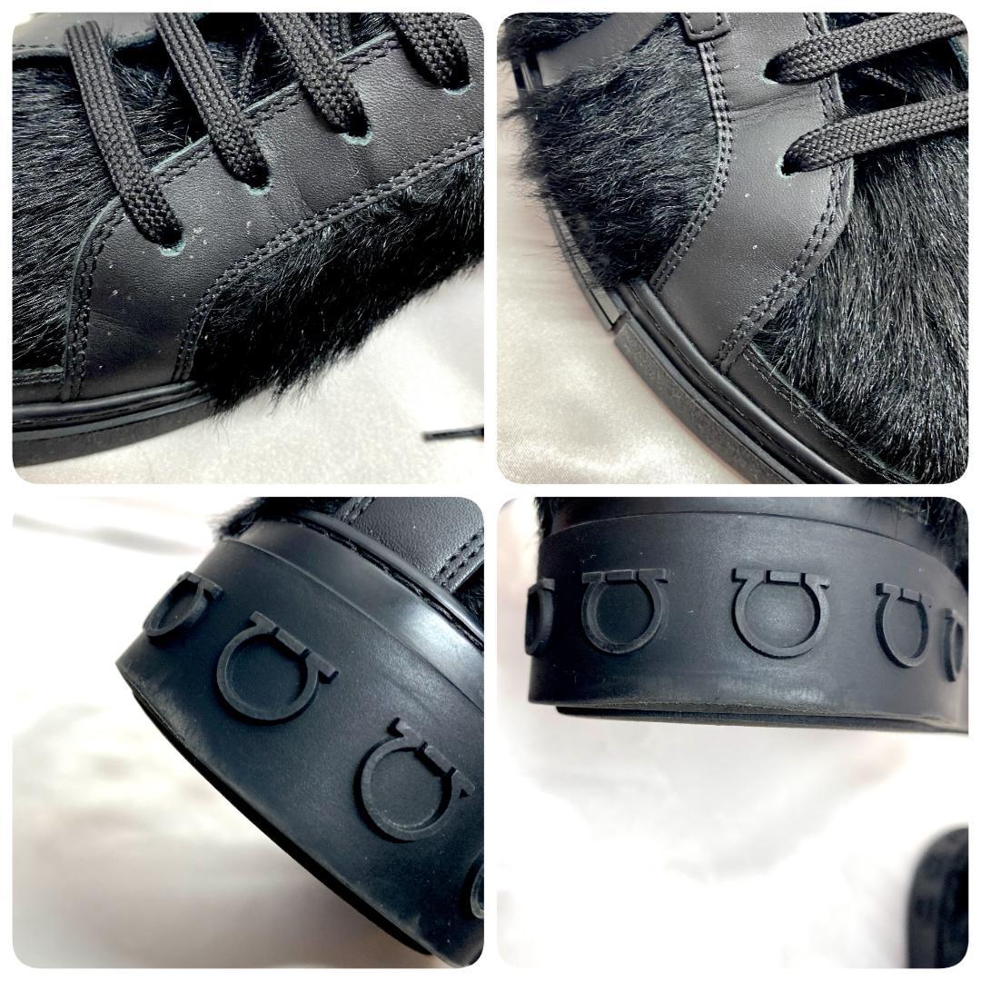 サルヴァトーレ フェラガモ ハラコ スニーカー ガンチーニ ブラック 7