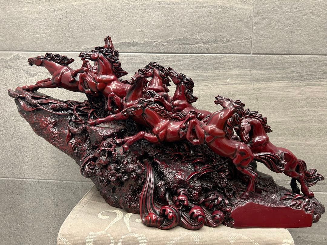 九頭馬 置物 骨董品