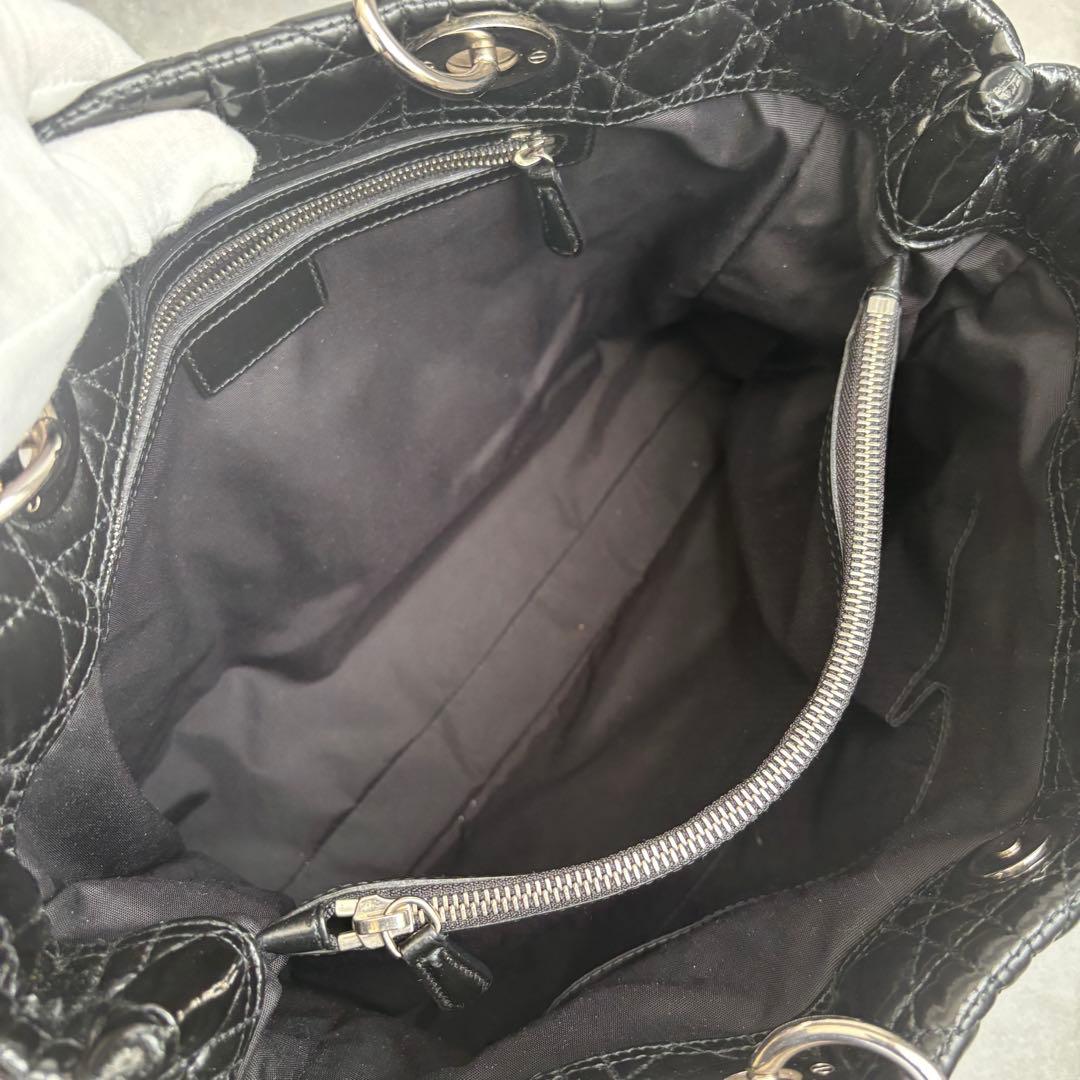 美品 Christian Dior カナージュ パナレア トートバッグ エナメル