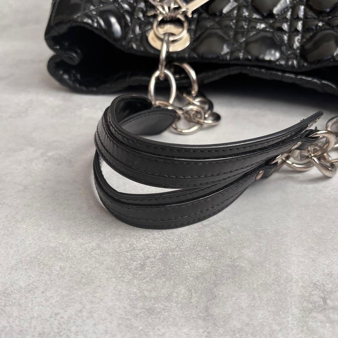 美品 Christian Dior カナージュ パナレア トートバッグ エナメル