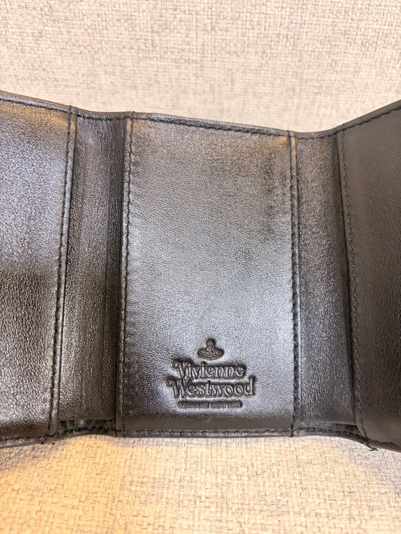 Vivienne Westwood オーブ 三つ折り財布 レザー ブラック 黒