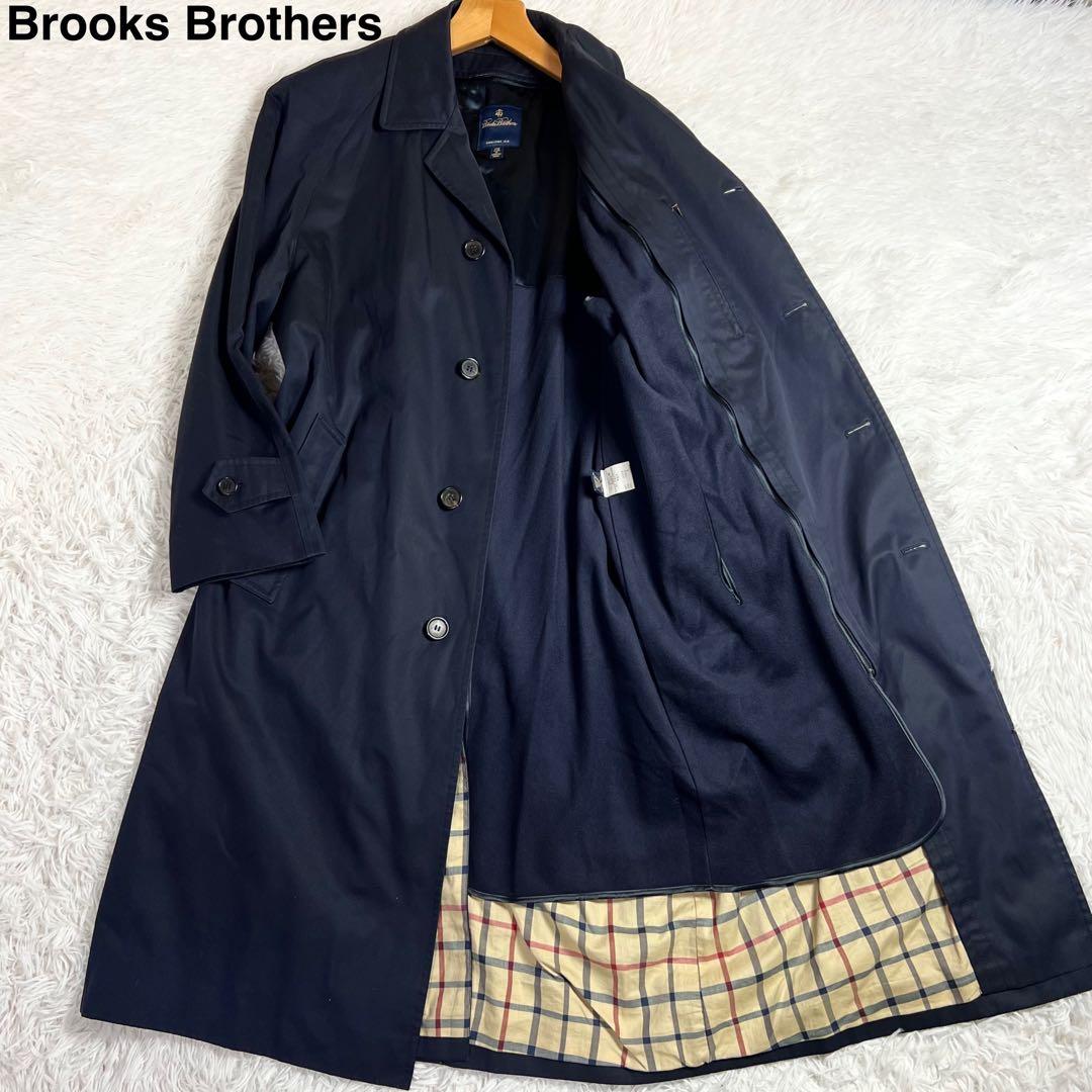 美品 大きいサイズ 2way ブルックスブラザーズ バルマカーンコート 42 紺