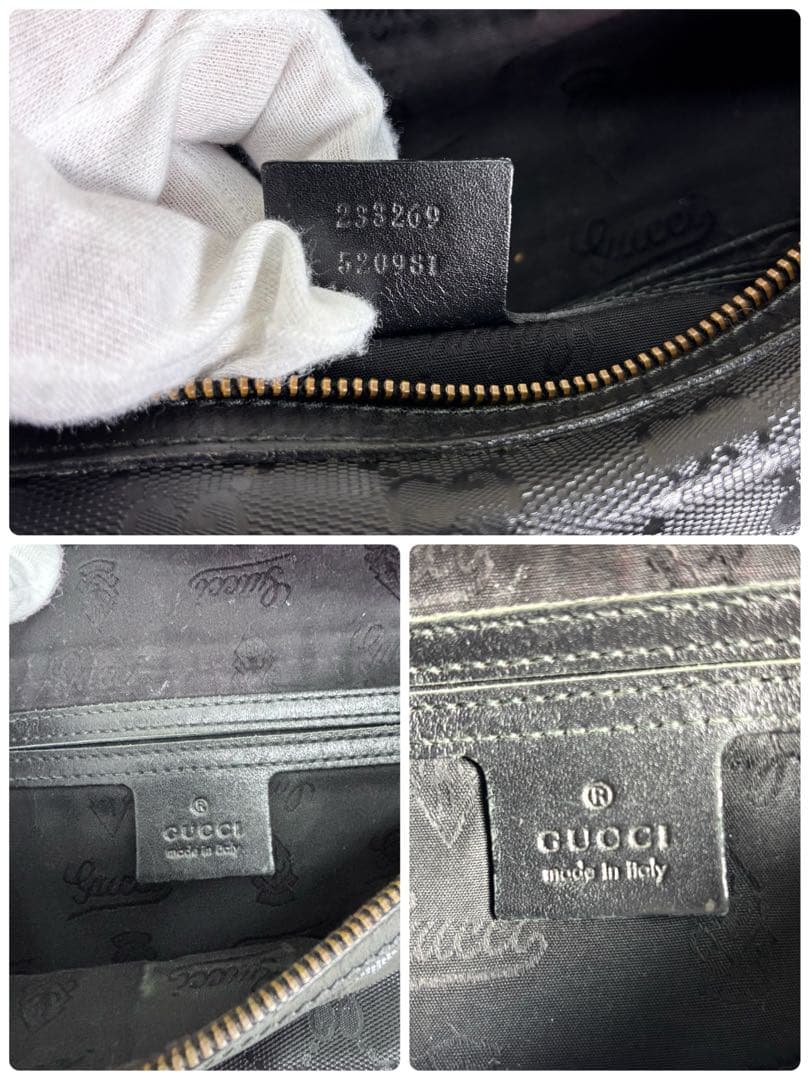 GUCCI グッチ　GGインプリメ　ウエストバッグ　ボディバッグ　ブラック