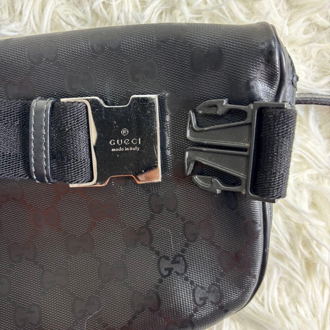 GUCCI グッチ　GGインプリメ　ウエストバッグ　ボディバッグ　ブラック