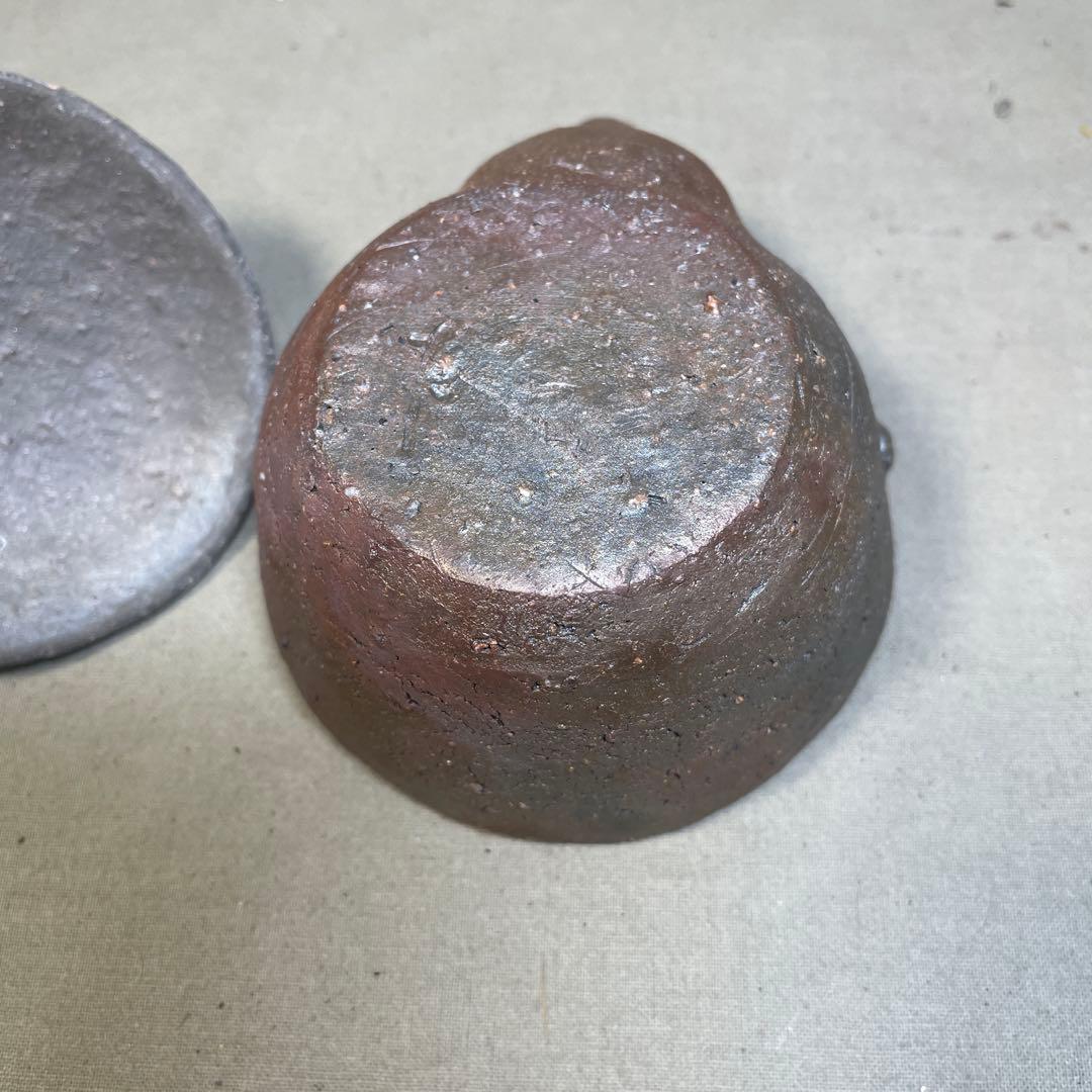 備前焼　備前手造り龍宝瓶　獅子宝瓶 在銘 ２点セット 煎茶器 急須 煎茶道具