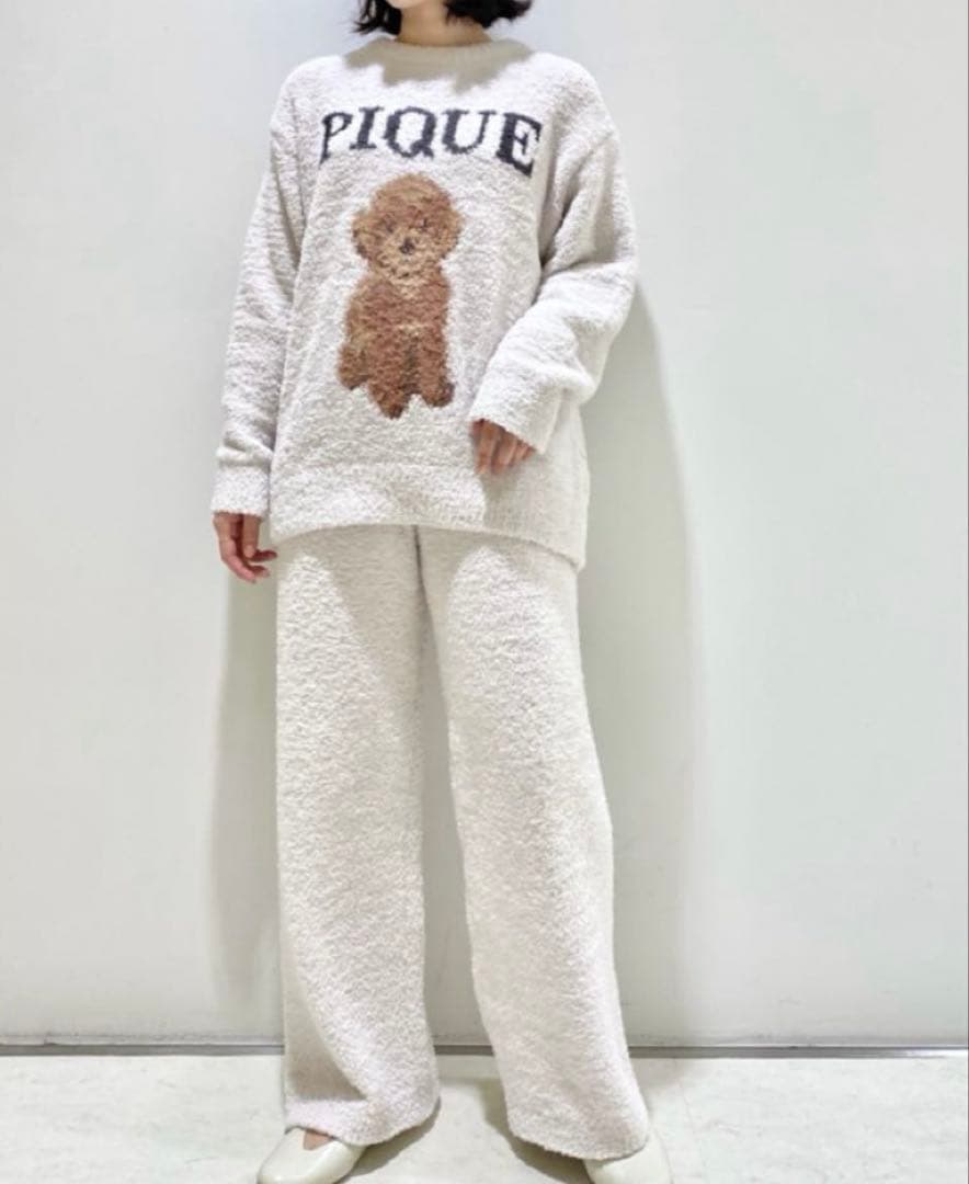 ジェラートピケ　トイプードルジャガードプルオーバー＆ロングパンツ　DOG