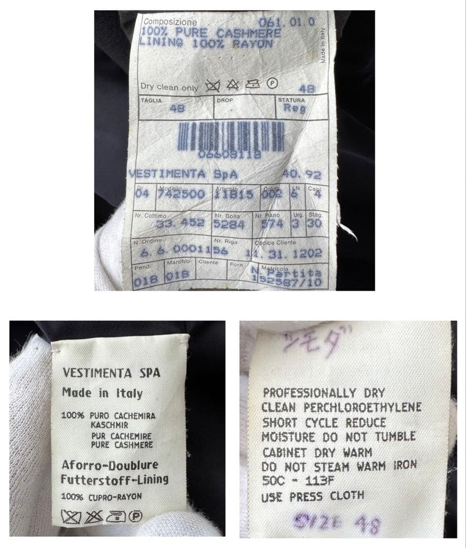 ジョルジオ アルマーニ ダブル ロング チェスター コート 黒 48 XL程