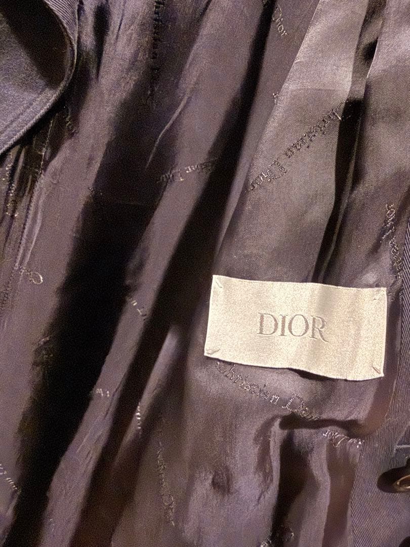 DIOR ネイビートレンチコート 装飾ベルト付き