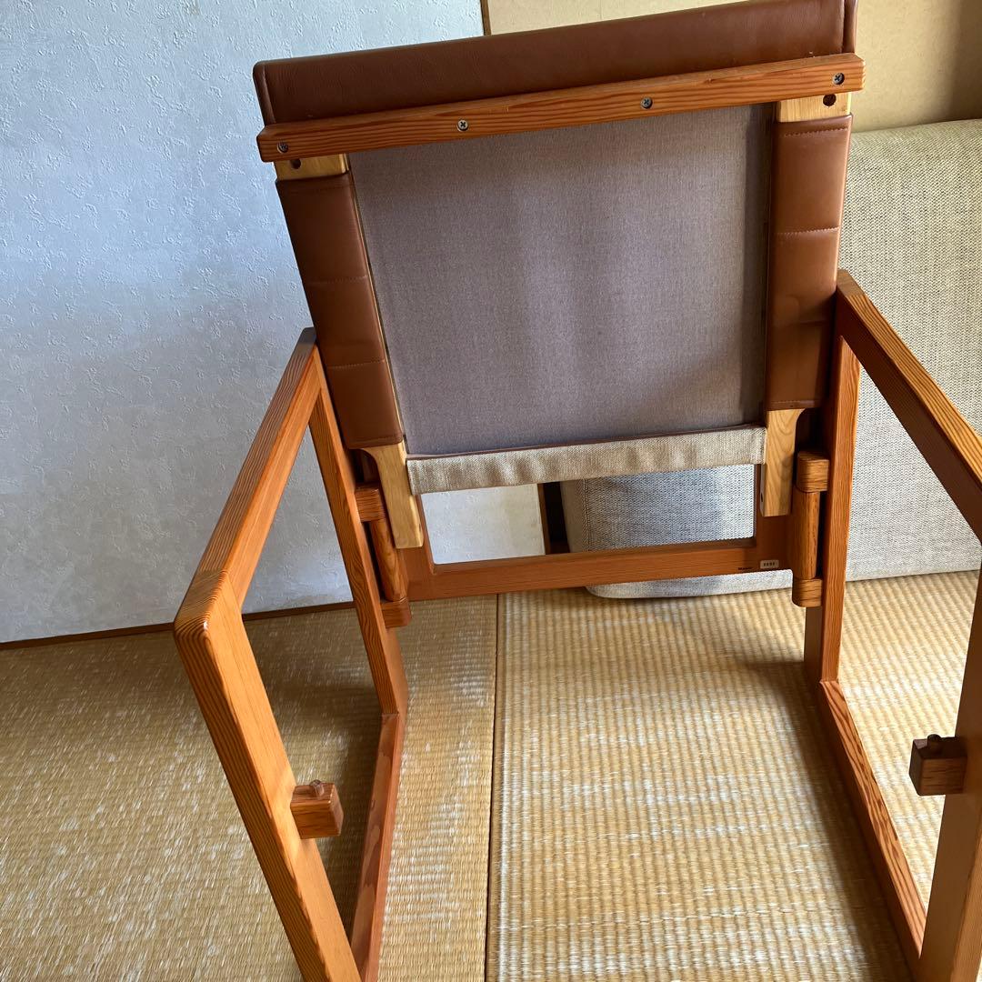 吉村順三　たためる椅子　ブラウンレザー貼り