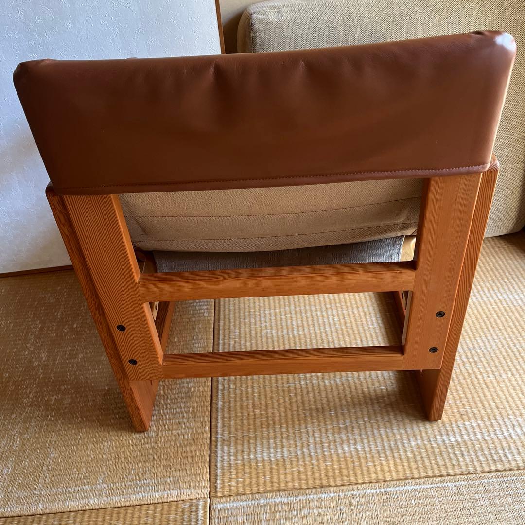 吉村順三　たためる椅子　ブラウンレザー貼り