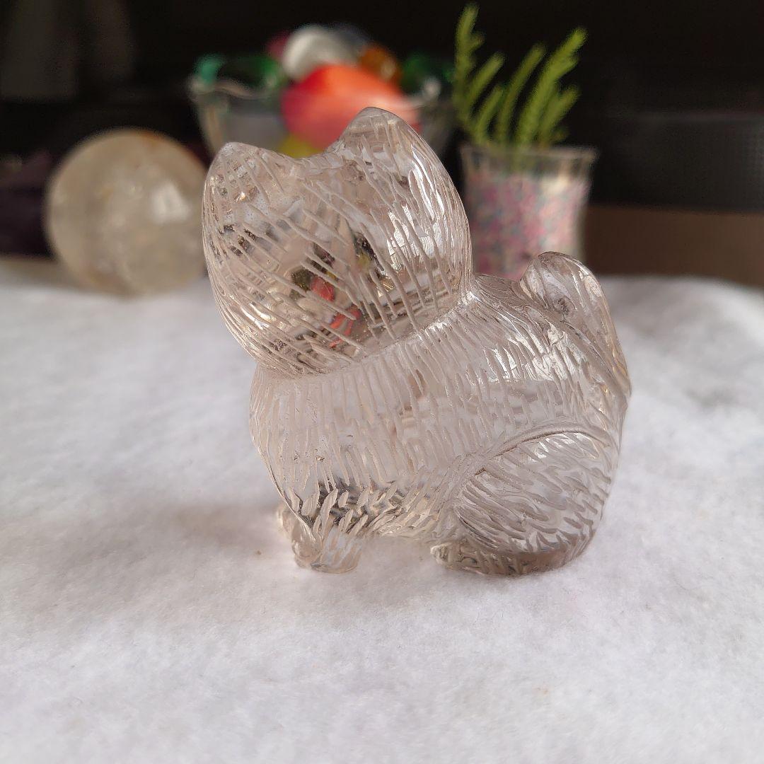 ★水晶　猫ネコねこ置物　手掘り　素敵な逸品
