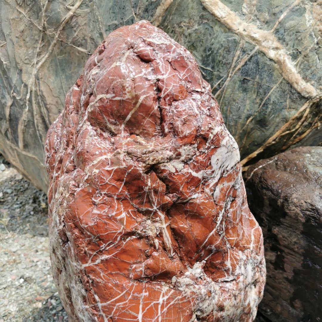 北海道産　赤石　133キロ　庭石　鑑賞石　石　庭　ガーデニング　置物　オブジェ