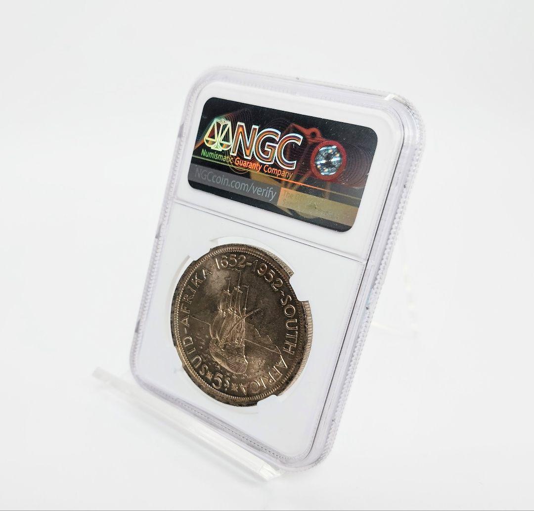 1952年 アフリカ ジョージ6世 5シリング NGC MS61