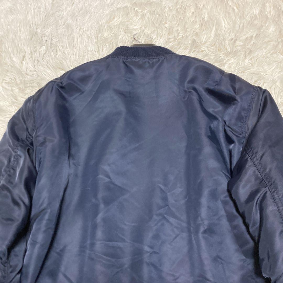 希少サイズ　美品✨ナンバーナイン　ボンバージャケット　L 音符　ダブルジップ 紺