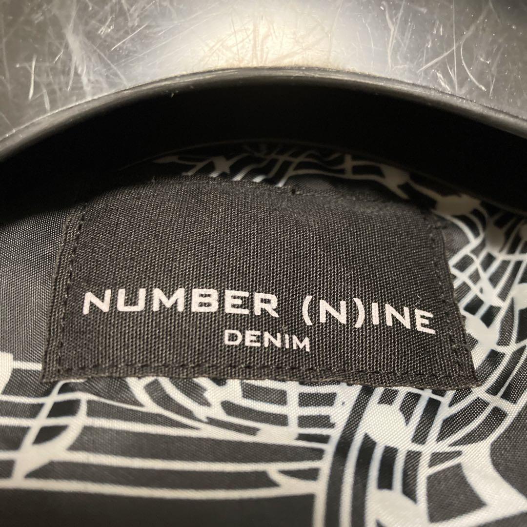 希少サイズ　美品✨ナンバーナイン　ボンバージャケット　L 音符　ダブルジップ 紺