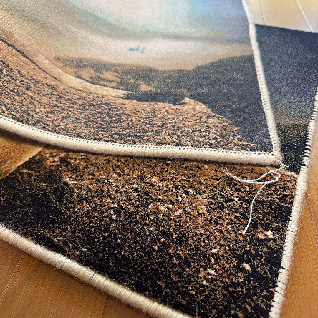 【新品未使用】絵画風絨毯　カーペット　玄関用　ライオン　玄関　廊下　絵画　イラン