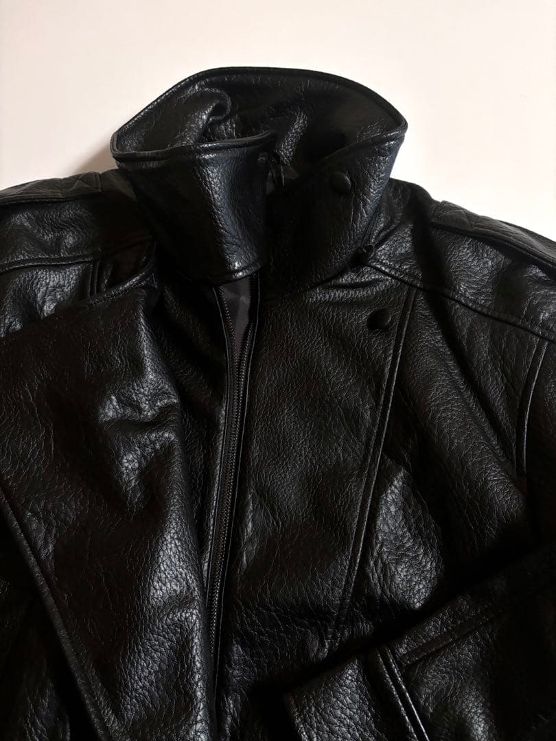 本物 ZARA ザラ フェイクレザージャケット ブラック 黒 xs YSL似