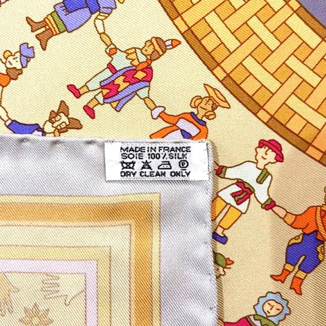 極美品 箱付未使用 エルメス シルクスカーフ カレ90 手を差し伸べる 手を繋ぐ