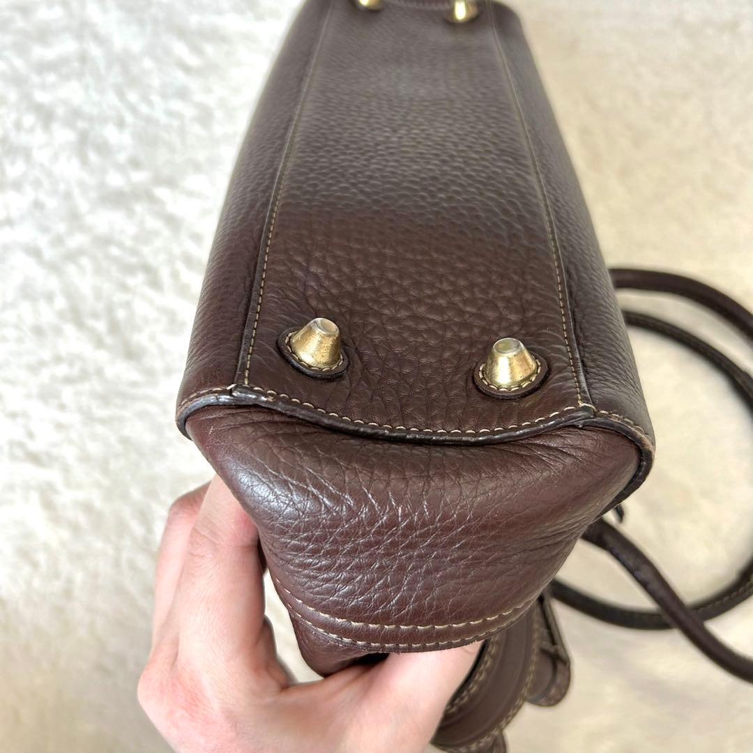 【美品】コーチ トートバッグ ブラウン レザー シボ革 10212