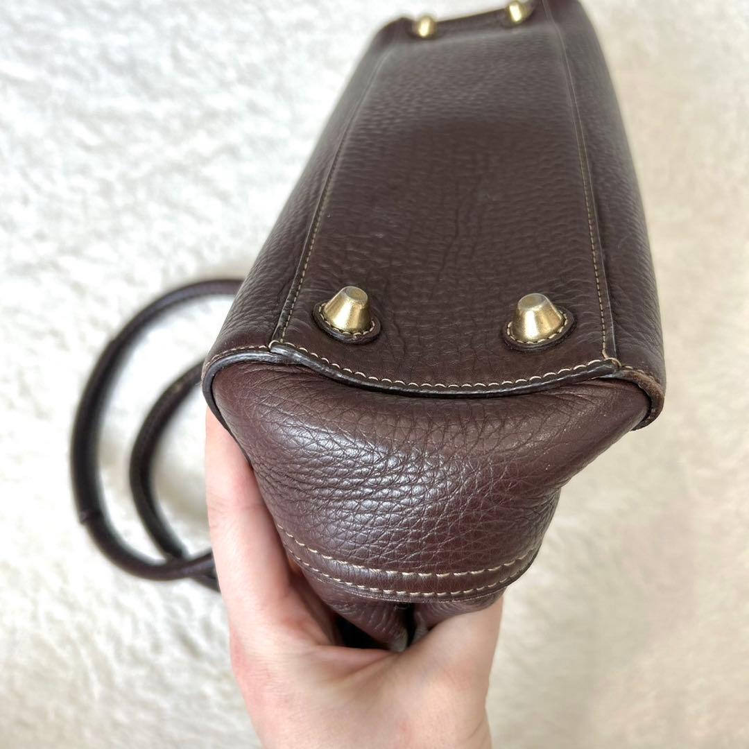 【美品】コーチ トートバッグ ブラウン レザー シボ革 10212