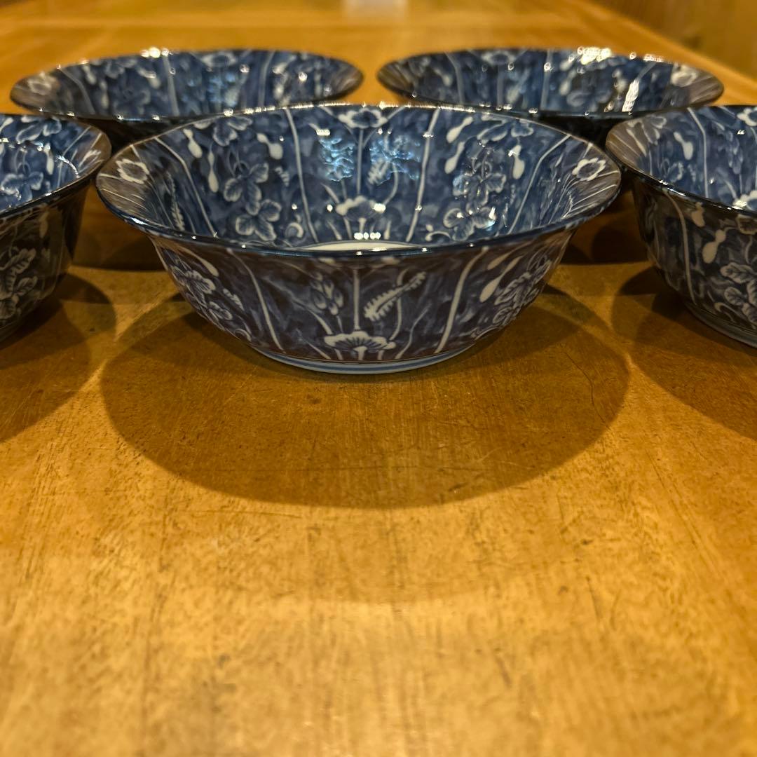 福泉窯　染付絵付鉢　五個