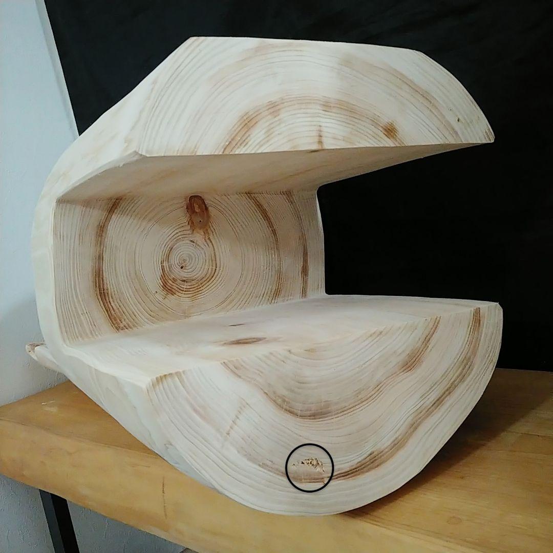 丸太椅子　ヒノキ　背もたれ付き