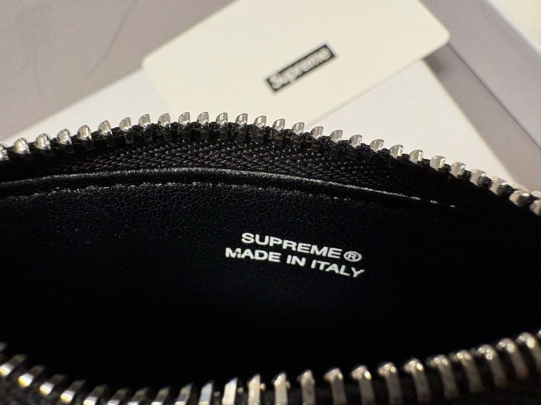 小物 Supreme Leather Zip Card Holder