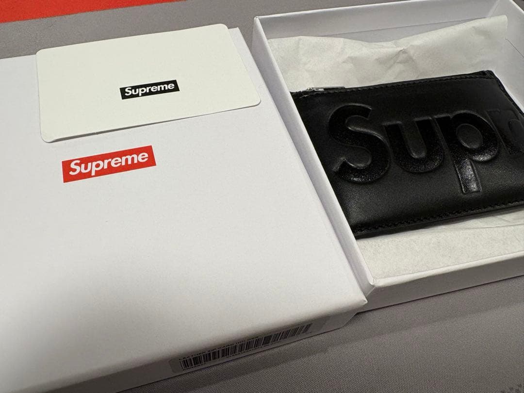 小物 Supreme Leather Zip Card Holder