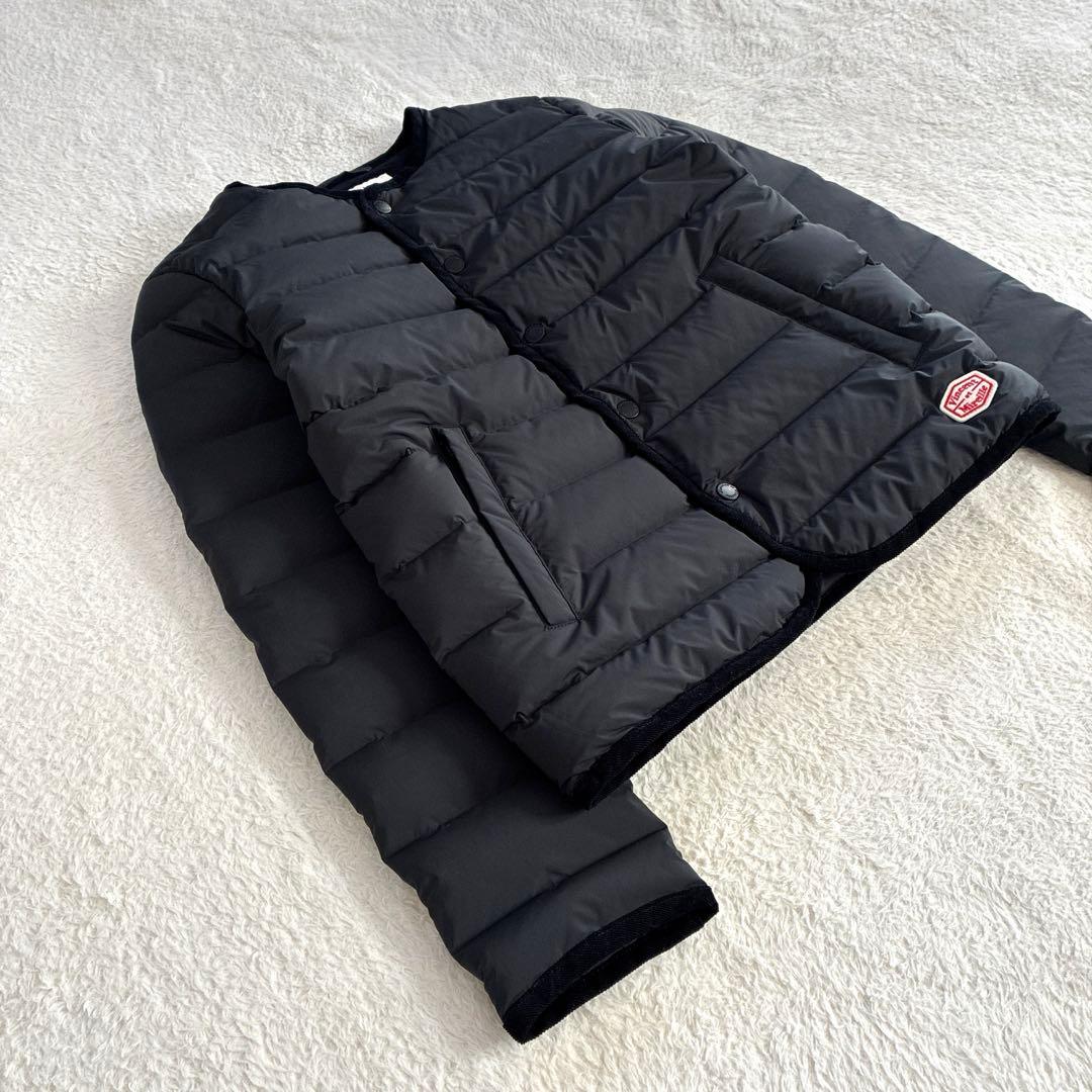 美品 バンソンエミレイユ ステッチレスダウンカーディガン 黒 ダウンジャケット