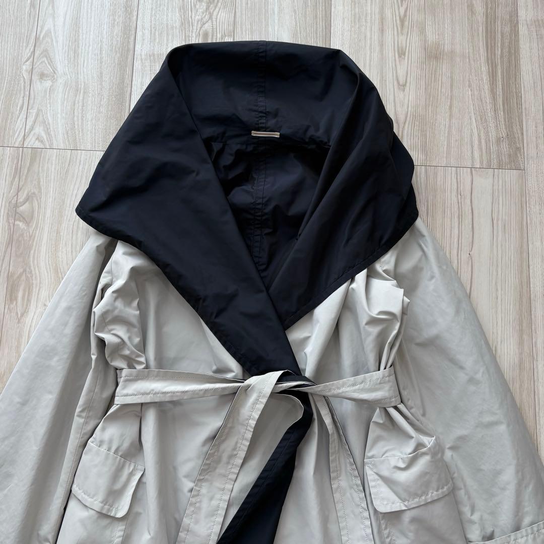 【美品】MaxMara ベルテッドコート リバーシブル 42 XL イタリア製